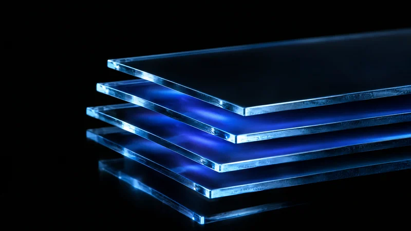 The Clarion template home screen: glass facade with greenery