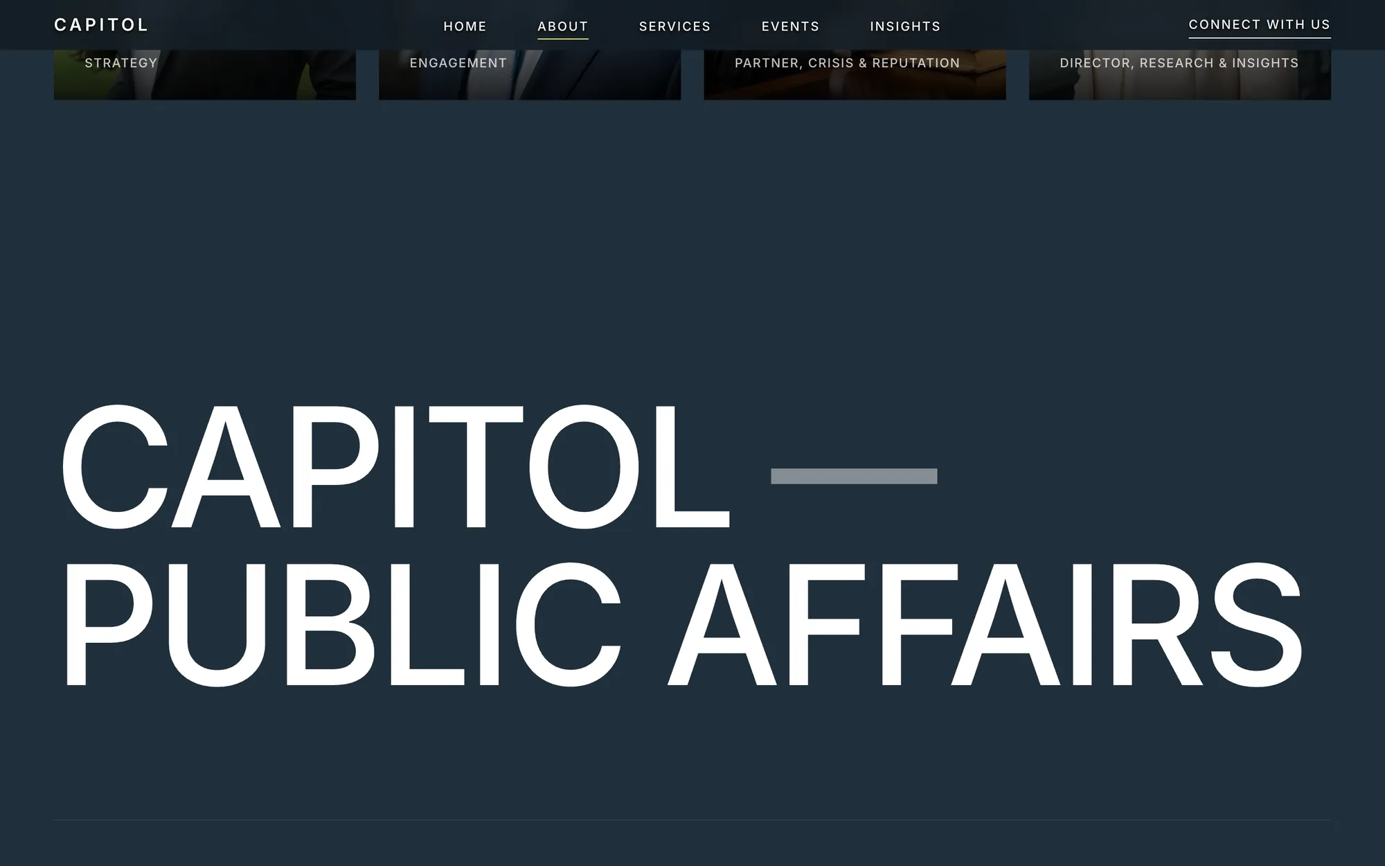 Desktop page section 07 of the CAPITOL template (public affairs) showing 4 images.