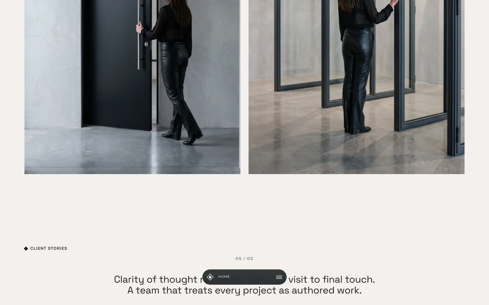 Desktop page section 05 of the CLARION template (architecture).