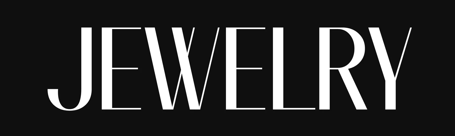 Close detail of the LUSTRA template (jewellery): headline typography “JEWELRY”.