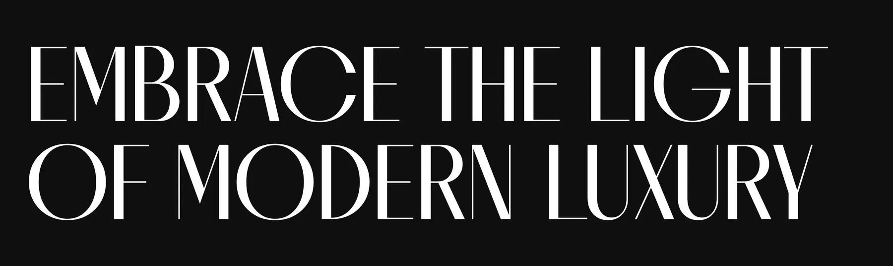 Close detail of the LUSTRA template (jewellery): headline typography “EMBRACE THE LIGHT OF MODERN LUXURY”.