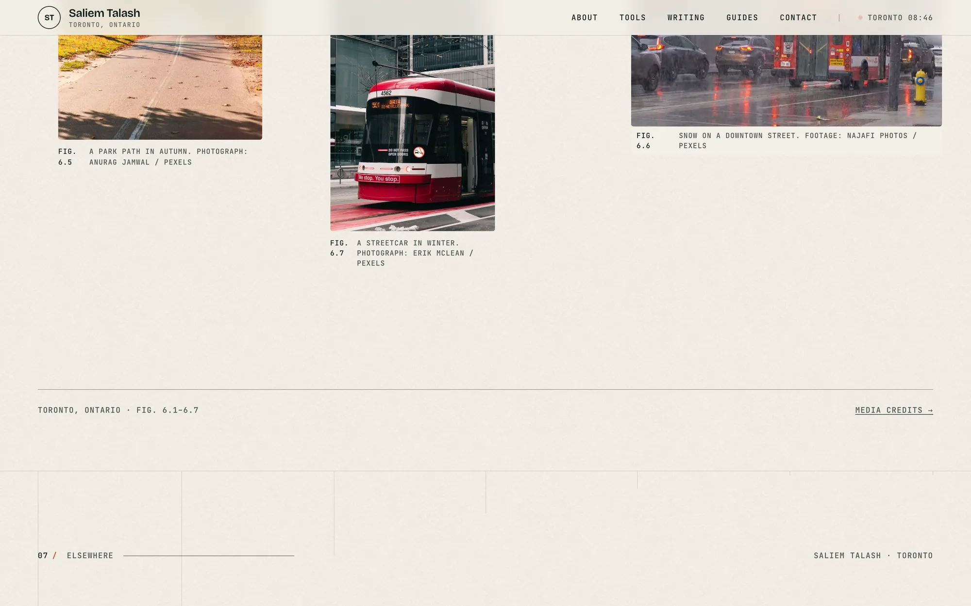 Desktop page section 11 of the Saliem Talash notes site (website) showing 3 images, 1 video.