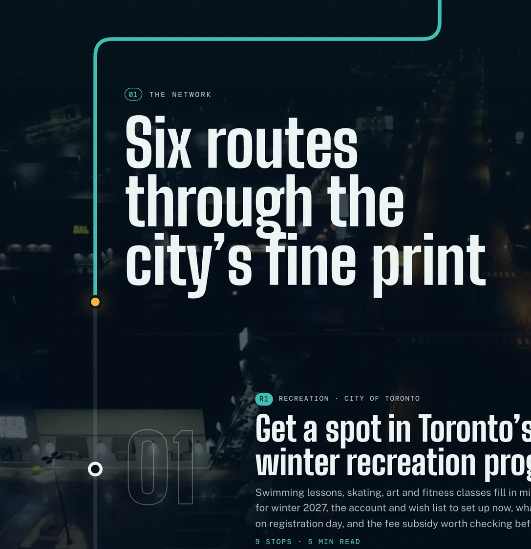 Close detail of the Toronto, practically (website): photograph.