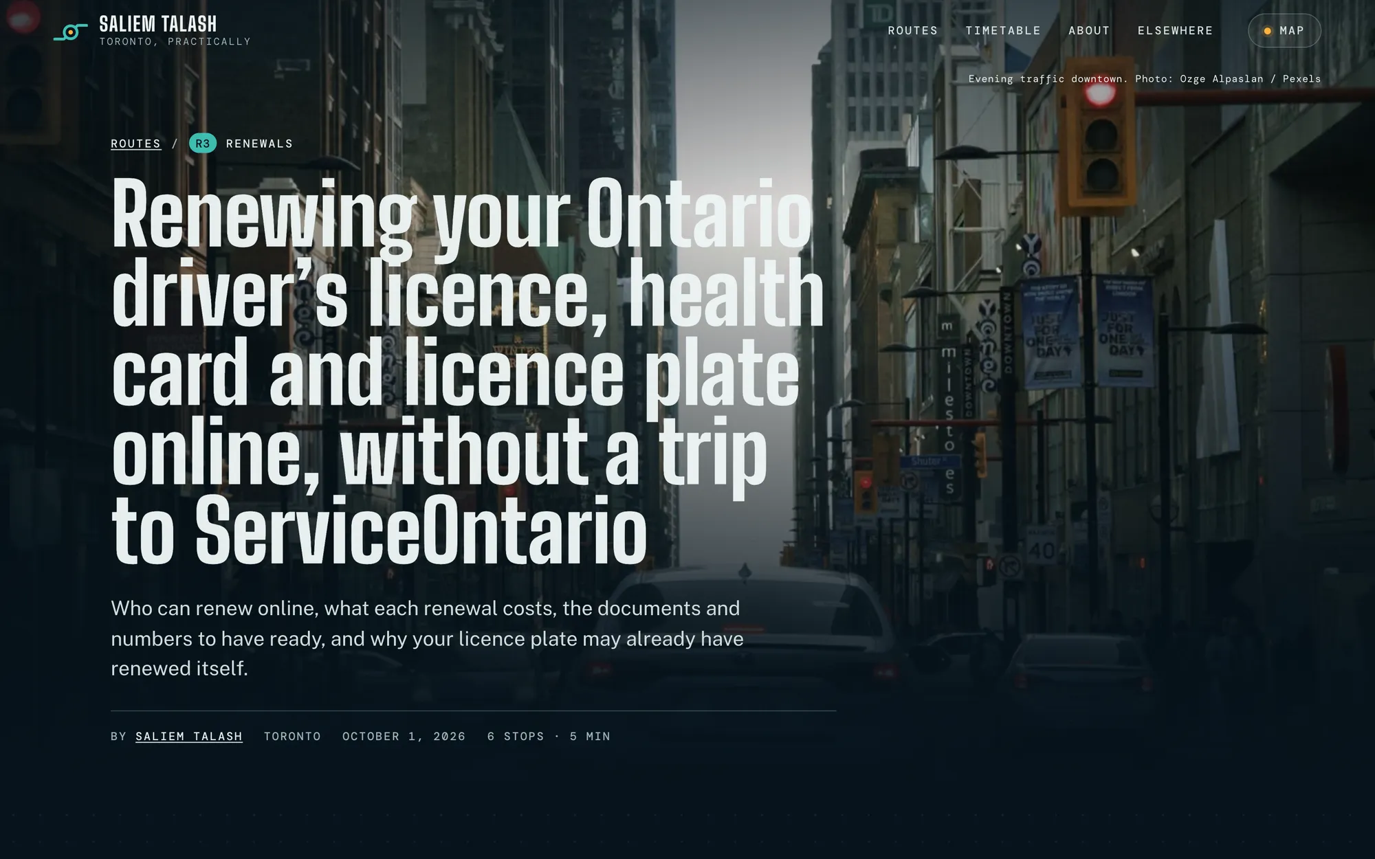 Desktop page section 10 of the Toronto, practically (website) showing 1 image.