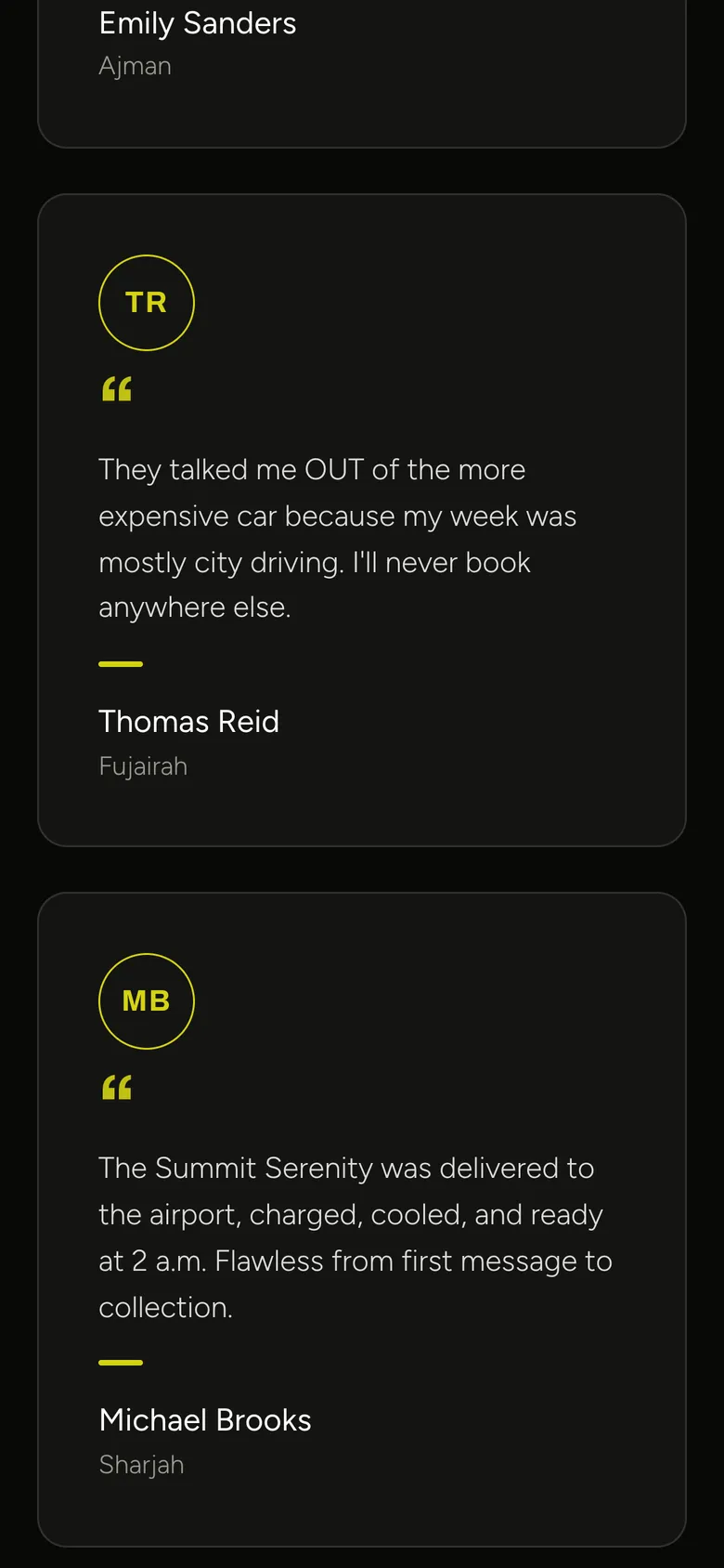 Phone-width page screen 02 of the TORQUE template (car rental).